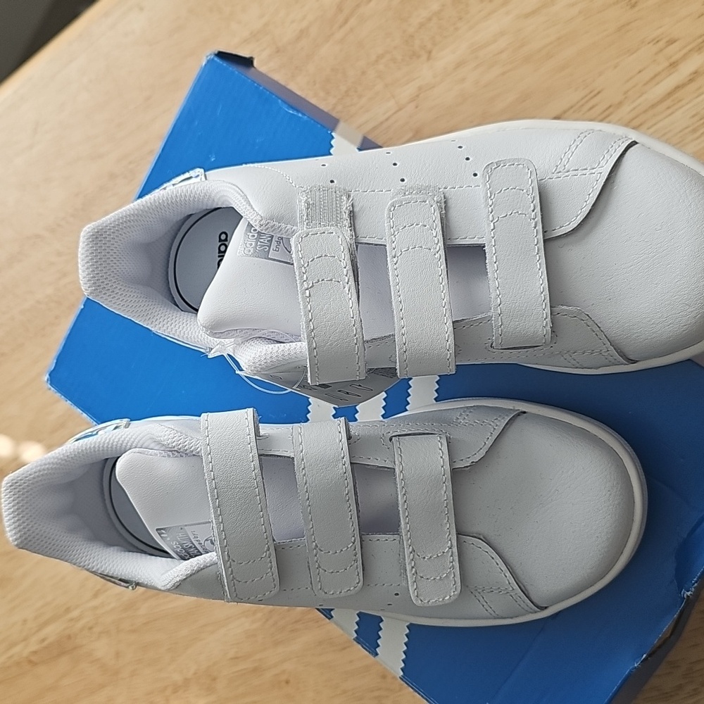 Adidas Kids White Velcro Sneakers